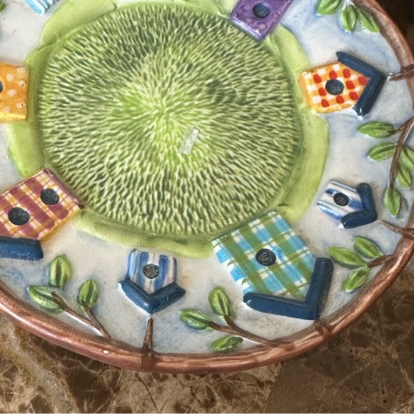 Lot Of 2 Michal Sparks Footed Candle Dishes With Birdhouse Design - Picture 5 of 8